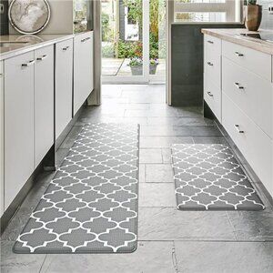 Kitchen Mats for Floor 2 Piece Set, Cushioned Rugs, 17.3x30.3 and 17.3x59